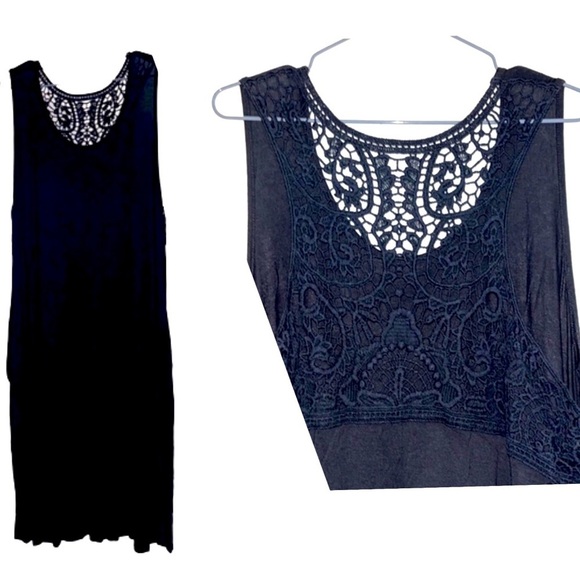 Lane Bryant Dresses & Skirts - Layne Bryant 22-24 Black MIDI Dress Lace Bodice Casual Beachwear